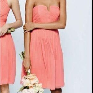 J. Crew Coral Sleeveless Chiffon Knee Length Dress